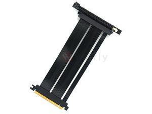 PCIE16L20-V4 200mm PCI-Express 4.0 x16 High Quality Flexible EMI Shielded Extender Riser Cable - Left Angled, Wide Range Vertical Mounting Gaming/GPU Support up to 4.0/16GB. OEM/ODM Welcome!