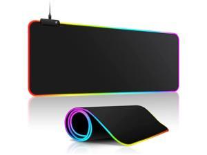 RGB Gaming Mouse Pad Soft Non-Slip Rubber Base Mouse Mat with 14 Lighting Modes rainbow breathing cycle light Soft Computer Keyboard Mouse Pad for MacBook PC (900x400x2mm/35.5x15.8x0.08'')