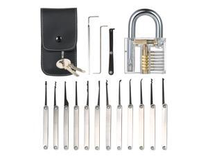 15pcs Lock Picking Set Kit Tool with Transparent Practice Training Padlock Lock for Locksmith Beginners and Professional 15pcs Lock Picking Set Kit Tool with Transparent Practice Training Padlock Lock for Locksmith Beginners and Professional