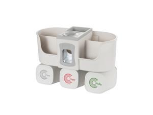 Automatic Toothpaste Dispenser Toothbrush Holder Multifunctional No Drilling Wall-Mounted Space-Saving Toothbrush Hanger and Toothpaste Squeezer Kit Organizer with 3 Cups Automatic Toothpaste Dispenser Toothbrush Holder Multifunctional No Drilling Wall-Mounted Space-Saving Toothbrush Hanger and Toothpaste Squeezer Kit Organizer with 3 Cups