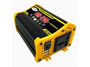 Modified Sine Wave Inverter High Frequency 4000W Peak Power Watt Power Inverter DC 12V to AC 110V Converter Car Power Charger Inverter with 2.1A Dual USB Port Battery Clips Display Screen Modified Sine Wave Inverter High Frequency 4000W Peak Power Watt Power Inverter DC 12V to AC 110V Converter Car Power Charger Inverter with 2.1A Dual USB Port Battery Clips Display Screen