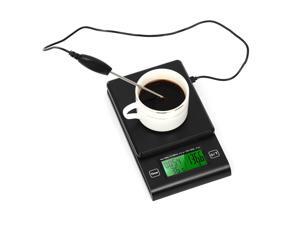Digital Coffee Scale Multifunction Kitchen Food Scale with Timer Temperature Probe LCD Display Green Backlight 2000g/1g Digital Coffee Scale Multifunction Kitchen Food Scale with Timer Temperature Probe LCD Display Green Backlight 2000g/1g