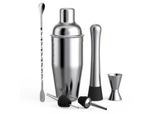 6pcs Cocktail Set Boston Shaker Mixer Stainless Steel Drink Making Tool Kit for Home Bar Use 6pcs Cocktail Set Boston Shaker Mixer Stainless Steel Drink Making Tool Kit for Home Bar Use