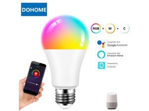 Smart WiFi Light Bulb RGBCW Color Changing A19 E27 Bulb APP Control 9W 850LM 60mm Bulb No hub Required Compatible with Alexa and Google Home Assistant