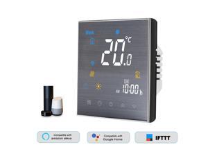BTH-3000L-GCLW WiFi Smart Thermostat for Water/Gas Boiler Digital Temperature Controller Large LCD Display Touch Button Voice Control Compatible with Amazon Echo/Google Home/Tmall Genie/IFTTT 5A AC