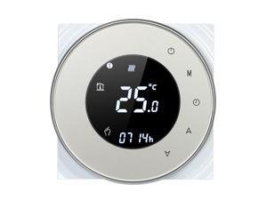 Programmable Gas Boiler Heating Thermostat Dry Contact Temperature Controller Touchscreen LCD with Backlight Voice Control Compatible with Amazon Echo/Google Home/IFTTT