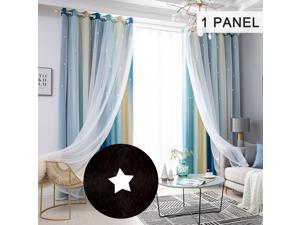 Star Curtains Stars Blackout Curtains For Kids Girls Bedroom Living Room Colorful Double Layer Star Window Curtains 1 Panel 53 Newegg Com