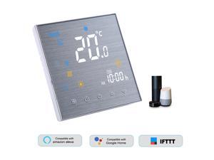 BTH-3000L-GBLW WiFi Smart Thermostat for Electric Heating Digital Temperature Controller Large LCD Display Touch Button Voice Control Compatible with Amazon Echo/Google Home/Tmall Genie/IFTTT 16A AC