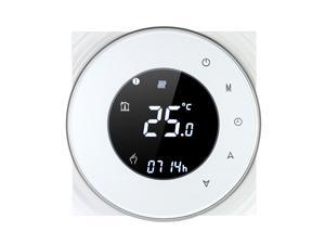 Programmable Gas Boiler Heating Thermostat Dry Contact Temperature Controller Touchscreen LCD with Backlight Voice Control Compatible with Amazon Echo/Google Home/IFTTT