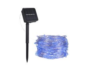 12W 20M/65.6Ft 200 LEDs Solar Powered Energy Copper Wire Fairy String Light Lawn Lamp with 8 Different Lighting Modes Effects Flexible Twistable Bendable IP65 Water Resistance Built-in 1000mAh High