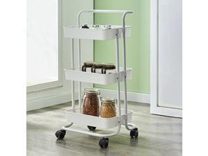 3-Tier Rolling Utility Cart Kitchen Trolley Rolling Storage Cart with Lockable Wheel and Handle Multifunction Heavy Duty for Kitchen Bathroom Office 3-Tier Rolling Utility Cart Kitchen Trolley Rolling Storage Cart with Lockable Wheel and Handle Multifunction Heavy Duty for Kitchen Bathroom Office