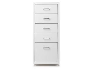 iKayaa Metal Drawer Filing Cabinet Detachable Mobile Steel File Cabinets w/ 5 Drawers 4 Casters iKayaa Metal Drawer Filing Cabinet Detachable Mobile Steel File Cabinets w/ 5 Drawers 4 Casters