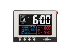 KKmoon Digital Multifunctional Clock Indoor Thermo-Hygrometer Thermometer & Hygrometer Large Color Display with Backlight with Perpetual Calendar Alarm and Snooze KKmoon Digital Multifunctional Clock Indoor Thermo-Hygrometer Thermometer & Hygrometer Large Color Display with Backlight with Perpetual Calendar Alarm and Snooze