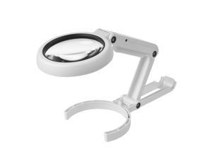 5X/10X Handheld Desk Magnifier with LED Light and Stand USB Powered Illuminated Magnifying Glass for Crafting Clock Watch Electronics Repair Hobby Tool