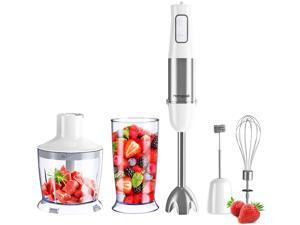 Immersion Hand Blender, Turbo for Finer Results, 5-in-1 Set Includes 500ml Food Grinder, BPA-Free, 600ml Container,Milk Frother,Egg Whisk, Detachable Immersion Hand Blender, Turbo for Finer Results, 5-in-1 Set Includes 500ml Food Grinder, BPA-Free, 600ml Container,Milk Frother,Egg Whisk, Detachable
