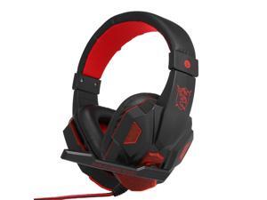 Gaming Headset Headphone for PC Laptop with Microphone with USB 3.5mm Interface LED Volume Control Over-ear Headphone