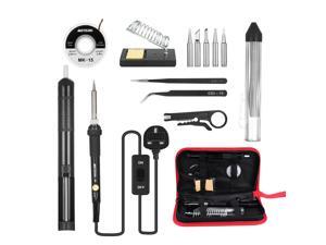 Meterk 14 in 1 Soldering Iron Kit 60W Adjustable Temperature Welding Soldering Iron with ON/OFF Switch 5pcs Soldering Tips Solder Sucker Desoldering Wick Solder Wire Anti-static Tweezers Iron Stand Meterk 14 in 1 Soldering Iron Kit 60W Adjustable Temperature Welding Soldering Iron with ON/OFF Switch 5pcs Soldering Tips Solder Sucker Desoldering Wick Solder Wire Anti-static Tweezers Iron Stand