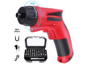 Meterk MK37 Cordless Rechargeable Screwdriver with LED Working Light 7.2V 1500mAh Lithium Battery Max. Torque 10Nm 31pcs Driver Bits