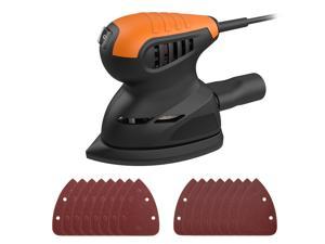 Meterk Mouse Detail Sander 1350ORPM Sander Wall Putty Polishing Machines Sander with 16PCS Sandpapers Dust Collection System for Tight Spaces Sanding in Home Decoration and DIY Working