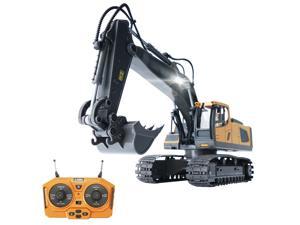 RC Excavator 1/20 2.4GHz 11CH RC Construction Truck Engineering Vehicles Educational Toys for Kids with Light Music
