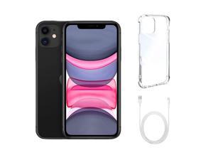 Refurbished Apple iPhone 11 A2111 Fully Unlocked 64GB Black Grade A w Clear Phone Case