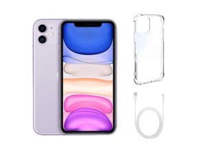 Refurbished Apple iPhone 11 A2111 Fully Unlocked 64GB Purple Grade A w Clear Phone Case