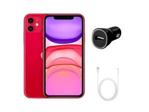 Refurbished Apple iPhone 11 A2111 Fully Unlocked 64GB Red Grade A w Fast Car Charger