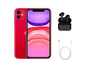 Refurbished Apple iPhone 11 A2111 Fully Unlocked 64GB Red Grade A w Wireless Earbuds