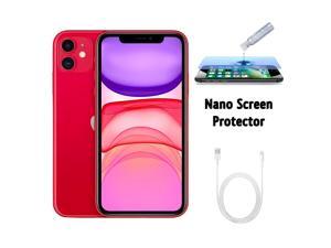 Refurbished Apple iPhone 11 A2111 Fully Unlocked 64GB Red Grade C w Liquid Nano Screen Protector