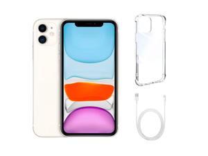 Refurbished Apple iPhone 11 A2111 Fully Unlocked 64GB White Grade A w Clear Phone Case