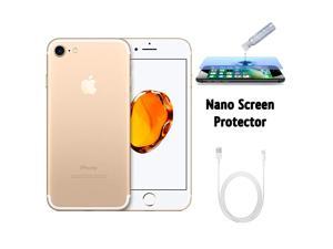 Refurbished Apple iPhone 7 A1660 Fully Unlocked 128GB Gold Grade A w Liquid Nano Screen Protector