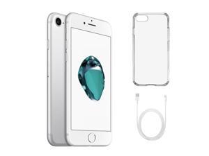 Refurbished Apple iPhone 7 A1660 Fully Unlocked 32GB Silver Grade A w Clear Phone Case