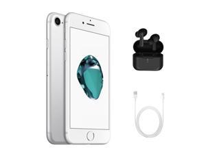 Refurbished Apple iPhone 7 A1660 Fully Unlocked 32GB Silver Grade A w Wireless Earbuds
