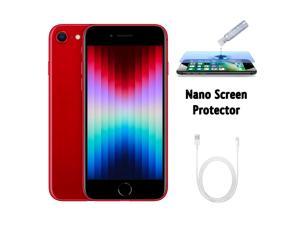 Refurbished Apple iPhone SE 3rd Gen A2595 Fully Unlocked 64GB Red Grade A w Liquid Nano Screen Protector