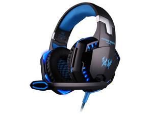 EACH G2000 Gaming Headset Earphone 3.5mm Jack with LED Backlit Mic Stereo Bass Noise Cancelling PS4 Headset Xbox One Headset for Computer Game Player (Black + Blue) EACH G2000 Gaming Headset Earphone 3.5mm Jack with LED Backlit Mic Stereo Bass Noise Cancelling PS4 Headset Xbox One Headset for Computer Game Player (Black + Blue)