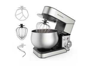 GIVENEU Stand Mixer, 1000W Food Mixer, 6 Speed Tilt-Head Electric Kitchen Dough Mixer with Dough Hook, Mixing Beater, Wire Whisk and Scraper, 5QT Bowl - Premium Stainless Steel Design GIVENEU Stand Mixer, 1000W Food Mixer, 6 Speed Tilt-Head Electric Kitchen Dough Mixer with Dough Hook, Mixing Beater, Wire Whisk and Scraper, 5QT Bowl - Premium Stainless Steel Design