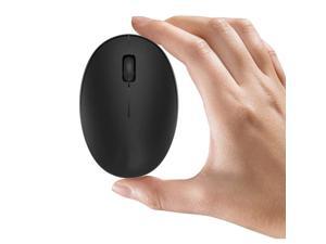 Mini Rechargeable Wireless Mouse, 2.4GHz Optical Travel Mouse Silent Wireless Computer Mice with USB Receiver, Auto Sleeping, 3 Buttons, 1000 DPI Compatible with Laptop, PC, Chromebook (Black)
