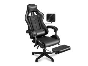 Ergonomic Home Office Chair,PC Computer Chair,Racing Style Gaming Chair with Retractable Footrest,Adjustable Seat Height and Recliner,Full Armrests,Headrest and Lumbar Support(Dark Black) Ergonomic Home Office Chair,PC Computer Chair,Racing Style Gaming Chair with Retractable Footrest,Adjustable Seat Height and Recliner,Full Armrests,Headrest and Lumbar Support(Dark Black)
