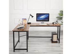 L-Shaped Desk Computer Corner Desk, Office Desks, Home Desk with Moveable Shelf, Space-Saving, Easy to Assemble,Woodgrain L-Shaped Desk Computer Corner Desk, Office Desks, Home Desk with Moveable Shelf, Space-Saving, Easy to Assemble,Woodgrain