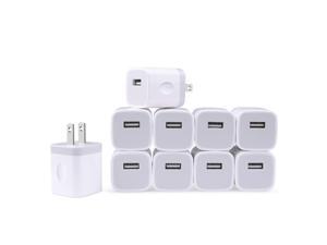 Charging Block for iPhone, Charger Box, USB Cube, 10-Pack Single Port Wall Charger 1A/5V USB Outlet Plug Adapter Power Bricks for iPhone SE (2020) 11 Pro XR XS X 8 7 6 6S Plus, iPad, Samsung Charging Block for iPhone, Charger Box, USB Cube, 10-Pack Single Port Wall Charger 1A/5V USB Outlet Plug Adapter Power Bricks for iPhone SE (2020) 11 Pro XR XS X 8 7 6 6S Plus, iPad, Samsung