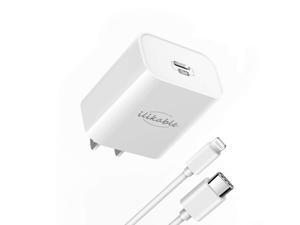 iPhone Fast Charger with Wall Plug - 18W PD Wall Charger with MFi Certified 6FT USB C to Lightning Cable Power Delivery Adapter Support for iPhone SE 11 Xs Max XR X 8 Plus iPad Pro, White iPhone Fast Charger with Wall Plug - 18W PD Wall Charger with MFi Certified 6FT USB C to Lightning Cable Power Delivery Adapter Support for iPhone SE 11 Xs Max XR X 8 Plus iPad Pro, White