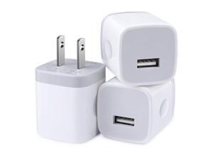 USB Wall Charger, 3-Pack Wall Plug USB Charging Cube 1A/5V One-Port Charging Block Charger Box for iPhone 11 Pro Max, SE, XR/Xs/X, 8/7/6/6S Plus, iPad, Samsung Galaxy S20 Plus,A20,A10e, LG,Pixel, Moto USB Wall Charger, 3-Pack Wall Plug USB Charging Cube 1A/5V One-Port Charging Block Charger Box for iPhone 11 Pro Max, SE, XR/Xs/X, 8/7/6/6S Plus, iPad, Samsung Galaxy S20 Plus,A20,A10e, LG,Pixel, Moto