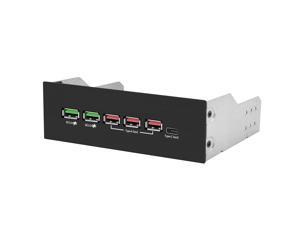 5.25in 10Gbps USB 3.1 Gen2 Hub and Type-C Port,Front Panel USB Hub with QC 3.0 Quick Charging