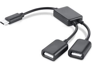 TYPC C to Dual USB Splitter, iFlash 2-Pack USB Type C to USB 2.0 Adapter HUB, 2X USB-C to USB 2.0 Female, 1-Port USB C OTG HUB for Apple MacBook, MacBook Pro, Google Pixel, Galaxy S9 / S8 / Note 8