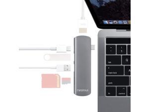 USB C Hub, USB-C to USB 3.0/4K HDMI Adapter, 6-in-1 Type-C Hub Aluminum Multiport Adapter, Compatible with New MacBook Air/Pro 2020/2019/2018, New iPad Pro/Air 2020/2019/2018, Chromebook, T6-6 USB C Hub, USB-C to USB 3.0/4K HDMI Adapter, 6-in-1 Type-C Hub Aluminum Multiport Adapter, Compatible with New MacBook Air/Pro 2020/2019/2018, New iPad Pro/Air 2020/2019/2018, Chromebook, T6-6