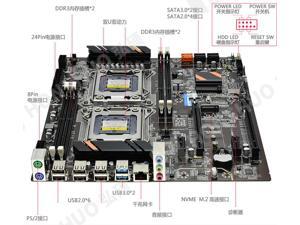 OIAGLH X79 placa base de CPU dual LGA 2011 4DDR3 REG ECC USB30 sta3 PCIE 30 con placa base de procesador dual