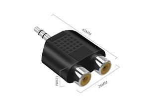 OIAGLH RCA Y Splitter AV Audio Video Plug Converter 1 Male To 2 Female Adapter 35mm Jack RCA Plug To Double Converter