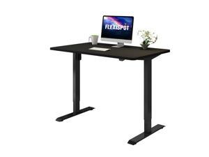 FlexiSpot Home Office Electric Height Adjustable Desk 48" x 24"  Width Desktop Computer Desk Ergonomic 2-Button Controller Standing Desk Computer Table (Black Frame + Black Top)