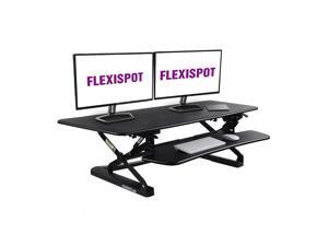 FlexiSpot 47" wide black platform Standing Desk Riser with Removable Keyboard Tray