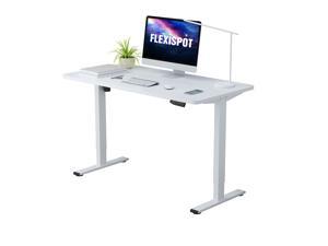 Flexispot Electric Height Adjustable Home Office Desk Standing Desk with Whole-Piece  White Desktop 48" x 30" Ergonomic 7-Button Memory Controller Computer Gaming Desk